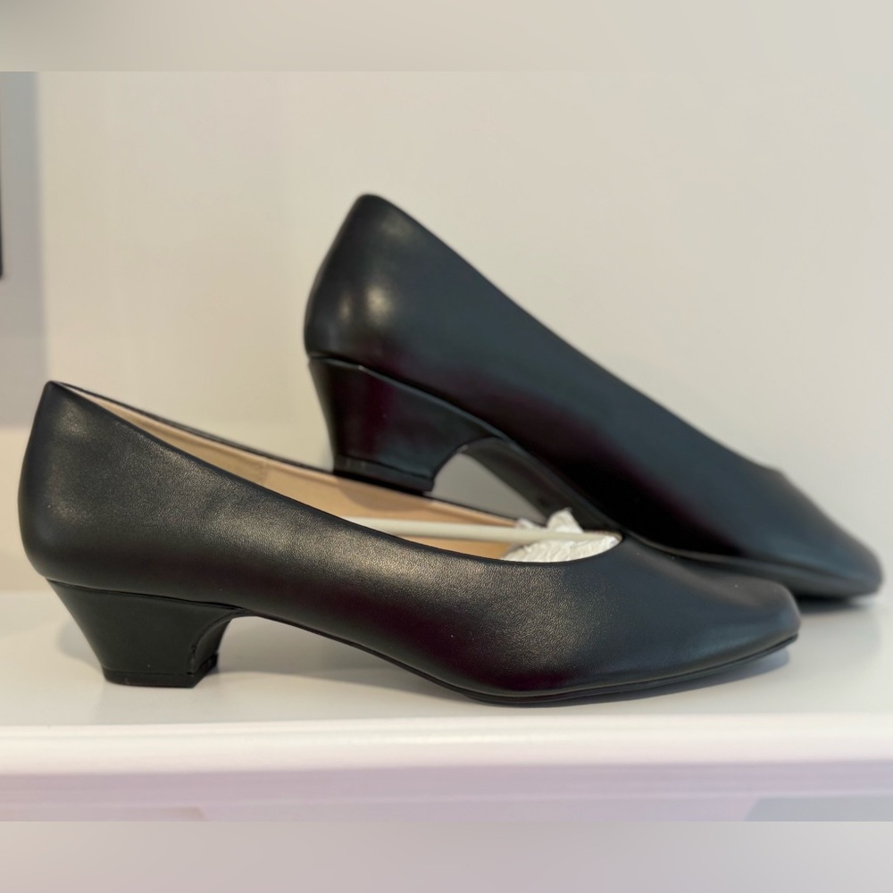 Elegant Black Women's Chunky Heal Pump